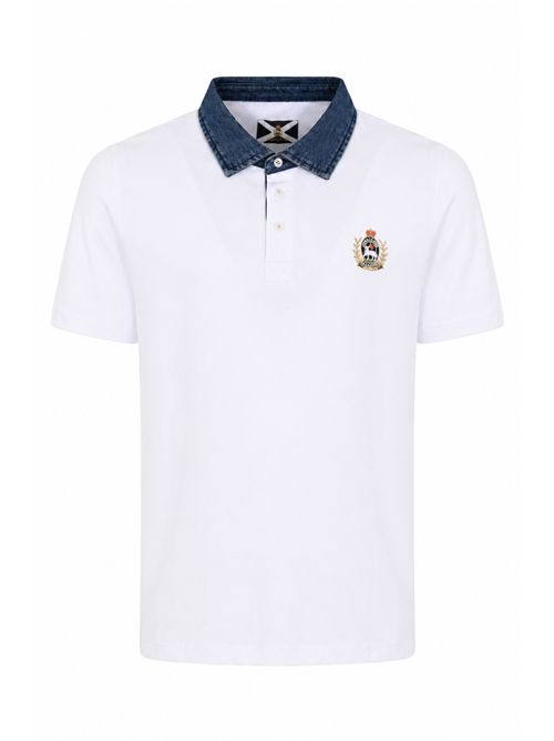 Polo Avvocato in cotone stretch con logo Bianco JOHNNY LAMBS | AVVOCATO001